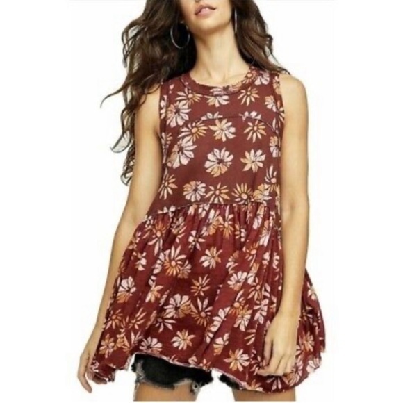 Free People Madison Tank Tunic/Dress in multi combo, size S, NWT - Picture 1 of 12